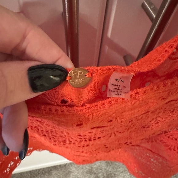 Orange Lace Free People Top - Picture 5 of 6